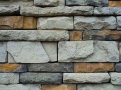 Stone wall used for garden design or landscaping